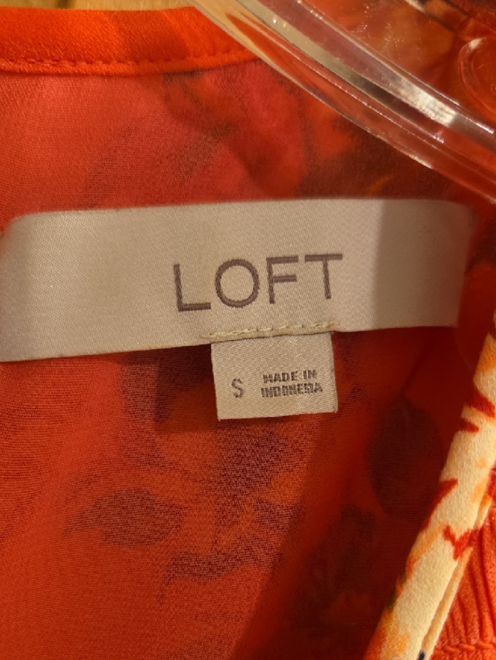 LOFT Orange Floral Lightweight Blouse - Picture 2 of 2